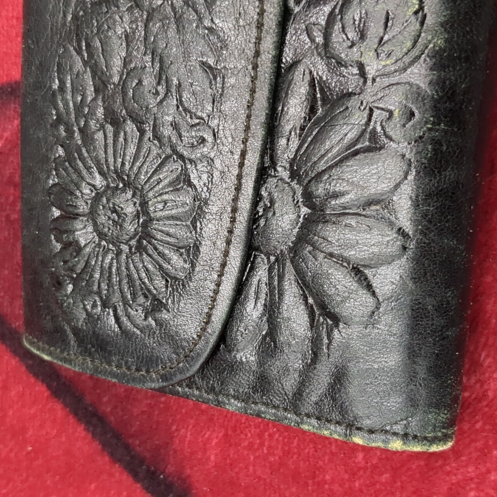 Floral Mexican Leather Wallet - Picture 6 of 12
